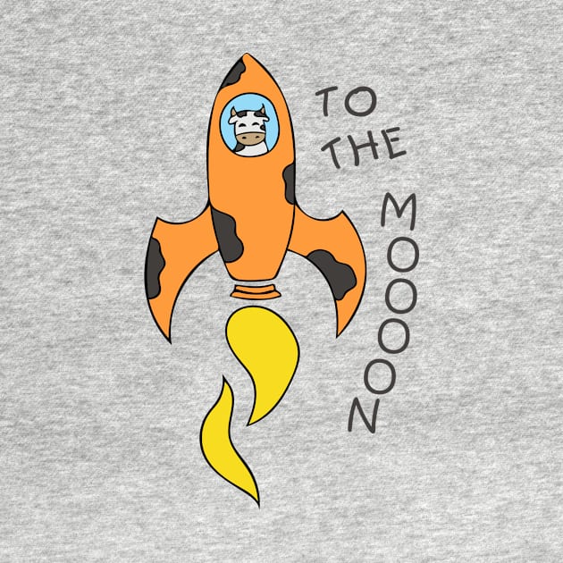 To the Moon Cow in a Rocket by ArtsByNaty